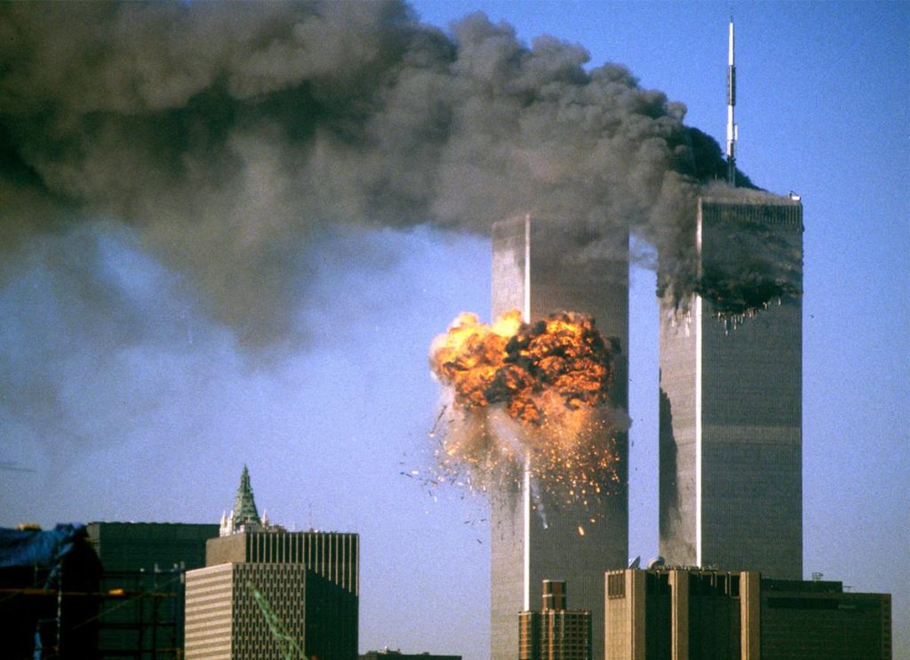 9/11 Twin Towers in flames