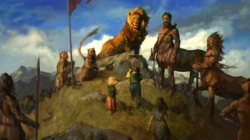 chronicles of narnia::Narnia aslan arives at the stone table and dies on  Make a GIF