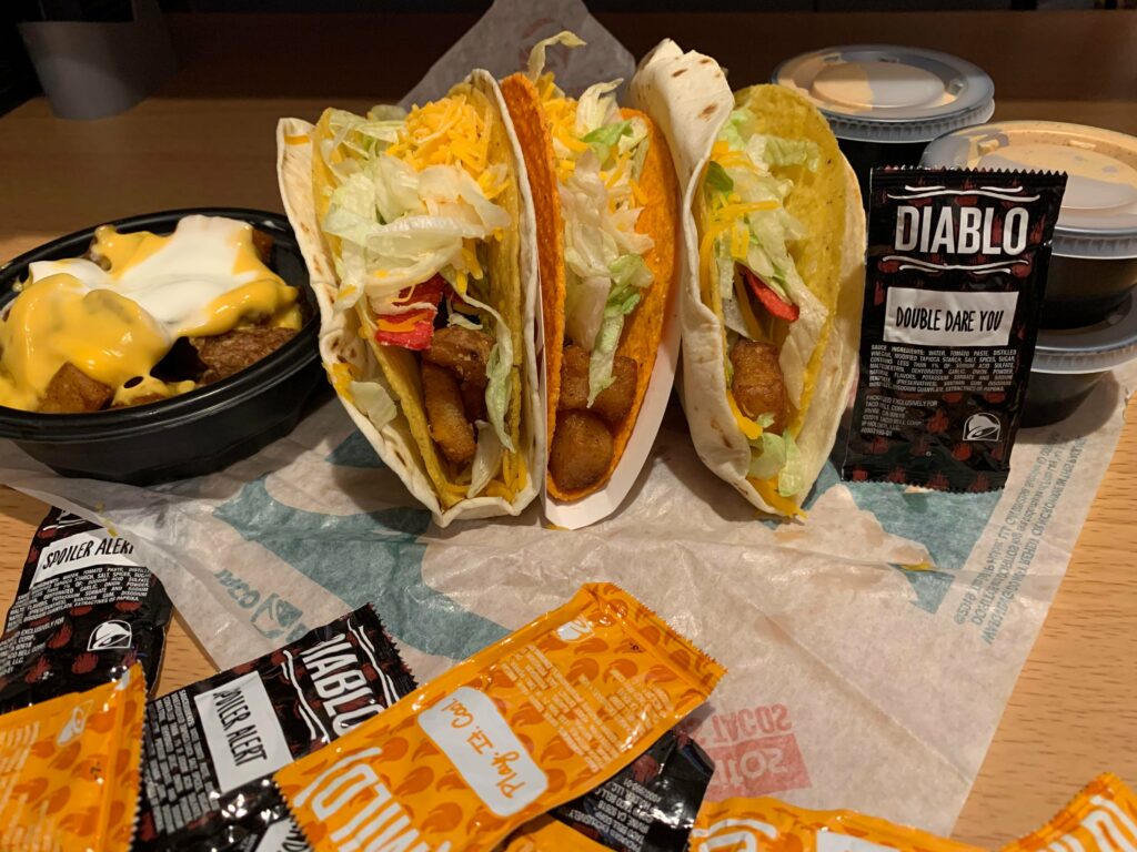 Taco Bell tacos and sauce